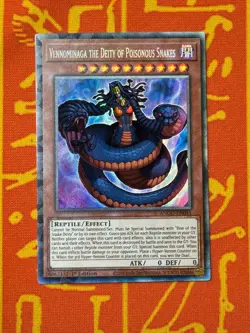 YUGIOH VENNOMINAGA THE DEITY OF POISONOUS SNAKES COLLECTORS RARE NM ANGU-EN041 - Image 1