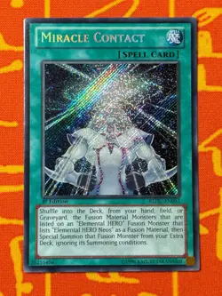 YUGIOH MIRACLE CONTACT SECRET RARE 1ST EDITION NM REDU-EN093 - Image 1