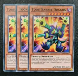Toon Barrel Dragon x3 Yu-Gi-Oh! LDS1-EN064 1st Common PLAYSET - Image 1