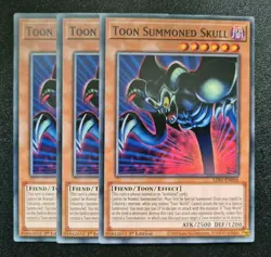 Toon Summoned Skull x3 Yu-Gi-Oh! LDS1-EN055 1st Common PLAYSET - Image 1