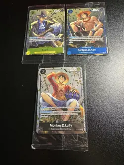 One Piece TCG Vol 2 tin Promo Trio Set - Ace - Sabo - Monkey D Luffy - Image 1