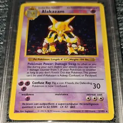 Pokemon 1999 Alakazam Base Set Shadowless 1/102 Holo Rare PSA 2 English TCG Card - Image 2