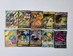 Pokemon V Lot Charizard V Full Art GX EX VMAX 10 Card Bundle NM - Image 1