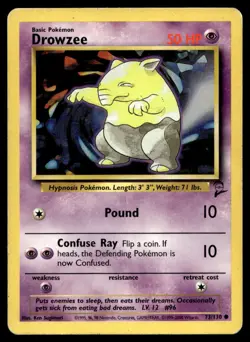 Drowzee 73/130 Pokemon Card Base Set 2 Common 50 HP Lightly Played CL - Image 1