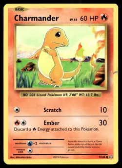 Charmander 9/108 Pokemon Card Evolutions Common 60 HP Lightly Played MV - Image 1