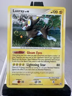 Pokemon TCG Luxray 7/130 Holo Rare SWIRL Diamond & Pearl LP - Image 1