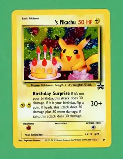 __________'s Pikachu Pokemon WOTC Promo Holo Foil #25 NM/LP - Image 1