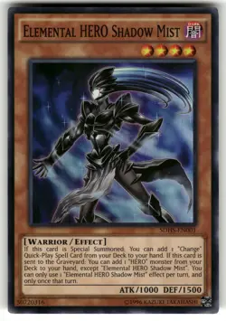 Elemental HERO Shadow Mist Super Rare SDHS-EN001 Structure Deck: HERO Strike NM - Image 1