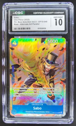 2025 ONE PIECE SABO RARE ALT ART OP10-049 CGC 10 C PT - Image 1