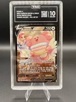 Pokemon Silver Tempest Blissey v 2022 Full Art Ultra Rare Card TG22/TG30 Tag 10 - Image 1