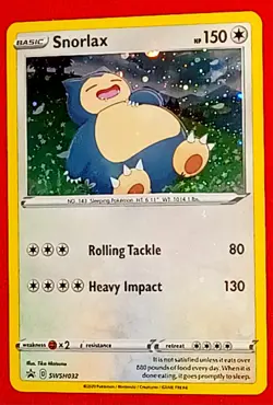 Pokemon Snorlax Holo Promo Sword & Shield Promo Card SWSH032 - Image 1