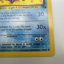 Cloyster 32/62 Uncommon 1st Edition Pokemon Card NM - Image 4