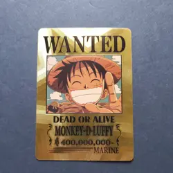 One Piece Wanted Poster Gold Fan Art Card Collectible - Monkey D Luffy - - Image 1