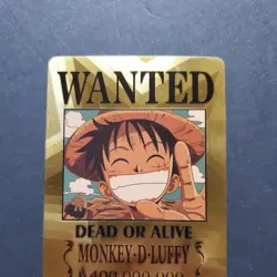 One Piece Wanted Poster Gold Fan Art Card Collectible - Monkey D Luffy - - Image 2