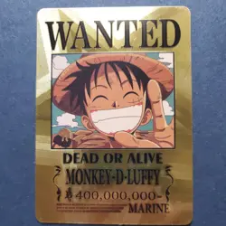 One Piece Wanted Poster Gold Fan Art Card Collectible - Monkey D Luffy - - Image 3