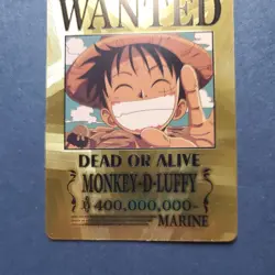 One Piece Wanted Poster Gold Fan Art Card Collectible - Monkey D Luffy - - Image 4