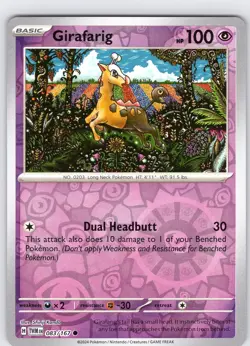 Pokemon TCG Girafarig Twilight Masquerade 083/167 Reverse Holo Common Card NM - Image 1
