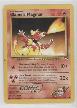 Blaine's Magmar Pokemon Gym Heroes #37 2000 - Image 1