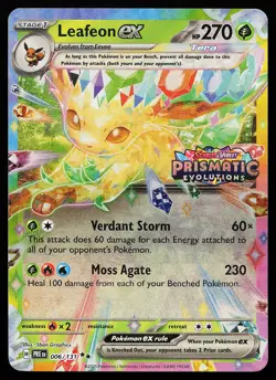 Leafeon ex 006/131 Holo Prismatic Evolutions Stamped Promo Pokemon Card - Image 1