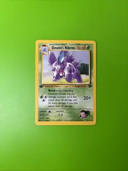 Giovanni’s Nidorino 45/132 1st Edition Gym Challenge Pokemon Card LP+ - Image 1
