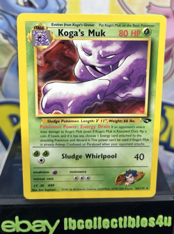 Vintage Pokemon Card Koga's Muk 26/132 Gym Challenge Regular LP FREE SHIPPING - Image 1