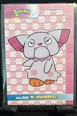 Rare Pokemon Shiny Full Art #209 Snubbull Low Pop Cracked Ice Holo Card - Image 1