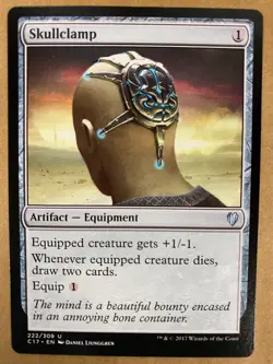 MTG 1x Skullclamp # 222 Commander 2017 Vintage Magic the Gathering Card x1 NM - Image 1