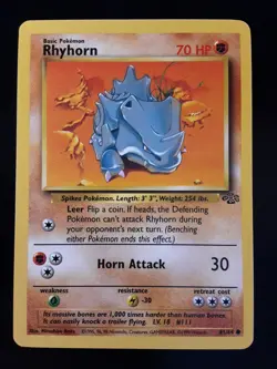 Pokemon Rhyhorn Jungle Set 61/64 Vintage 1999 WOTC Mint 10 - Image 1