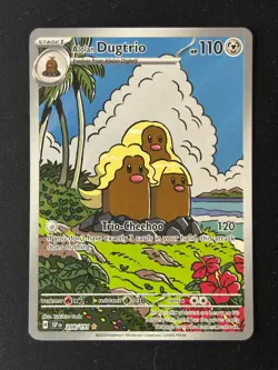 Pokemon TCG Surging Sparks Alolan Dugtrio Dugtrio #208/191 Illustration Rare NM - Image 1