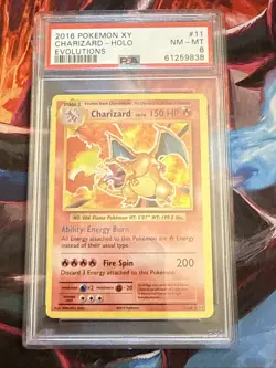 PSA 8 Charizard NM-MT 11/108 XY Evolutions Holo Rare Pokemon 2016 - Image 1