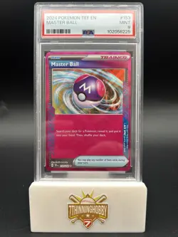 2024 POKEMON TEF EN-TEMPORAL FORCES #153 MASTER BALL PSA 9 - Image 1