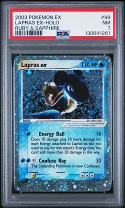 2003 POKEMON EX RUBY & SAPPHIRE #99 LAPRAS EX-HOLO PSA 8 - Image 1