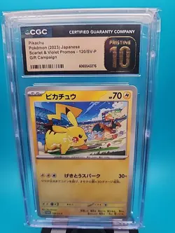 CGC 10 PRISTINE Pikachu 120/SV-P Promo Japanese Pokemon GYM Event Campaign 2023 - Image 1