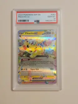 Pikachu Ex - Pokemon Surging Sparks #057 - Gem Mint PSA 10 - Image 2