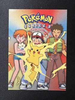 Series 3 Checklist Pokemon TV Animation - Non Holo - Blue Logo - Topps Pokemon - Image 1