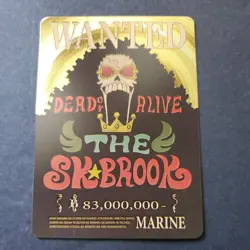 One Piece The SK Brook WANTED Gold Foil Fan Art Collector Card - Image 1
