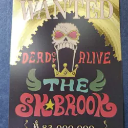 One Piece The SK Brook WANTED Gold Foil Fan Art Collector Card - Image 3