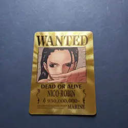 One Piece Wanted Poster Gold Card Collectible nico-robin - Image 1