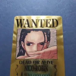 One Piece Wanted Poster Gold Card Collectible nico-robin - Image 2