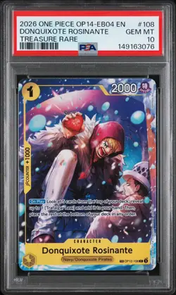 2026 One Piece Op14-108 Eb04 Donquixote Rosinante Treasure Rare PSA 10 #108 - Image 2