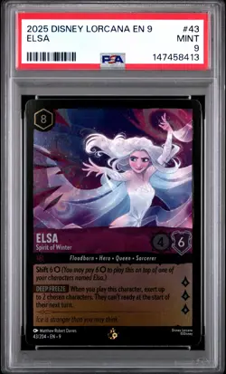 2025 DISNEY LORCANA EN 9-FABLED #43 ELSA - SPIRIT OF WINTER PSA 9 - Image 1