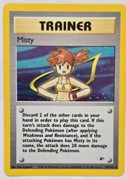 2000 Pokemon Misty 18/132 Gym Heroes Holo Rare Trainer - Image 1