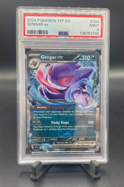 2024 Pokemon Tef EN-Temporal Forces Gengar EX #104 PSA 9 - Image 1