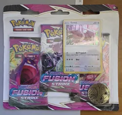 Pokemon Sword & Shield Fusion Strike 3-Pack Booster Blister (Eevee version) - Image 1