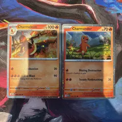 Pokemon TCG Charmeleon 005/165 Charmander 004/165 Cosmos Holo Promo SET NM Swirl - Image 1