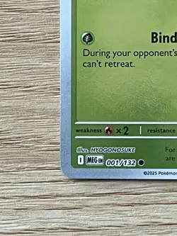 Pokemon TCG Bulbasaur 001/132 Reverse Holo Common Me01 Mega Evolution Hyogonosu… - Image 3