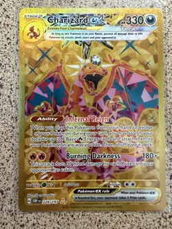 Pokemon Charizard ex 228/197 Obsidian Flames Hyper Rare Full Art Gold - Image 1