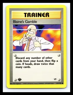 💥 Blaine's Gamble 1st Edition Stamp 2000 Pokemon Gym Challenge # 121/132 - Image 1