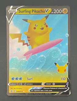 Pokemon Card Surfing Pikachu V 008/025 Celebrations - Near Mint - Image 1