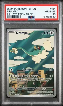 PSA 10 Pokemon Temporal Forces Drampa 184 Illustration Rare - Image 1
